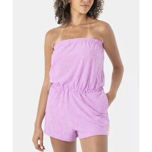 Roxy Juniors' Strapless Romper Swimsuit Cover Up Lilac Size XS NWT